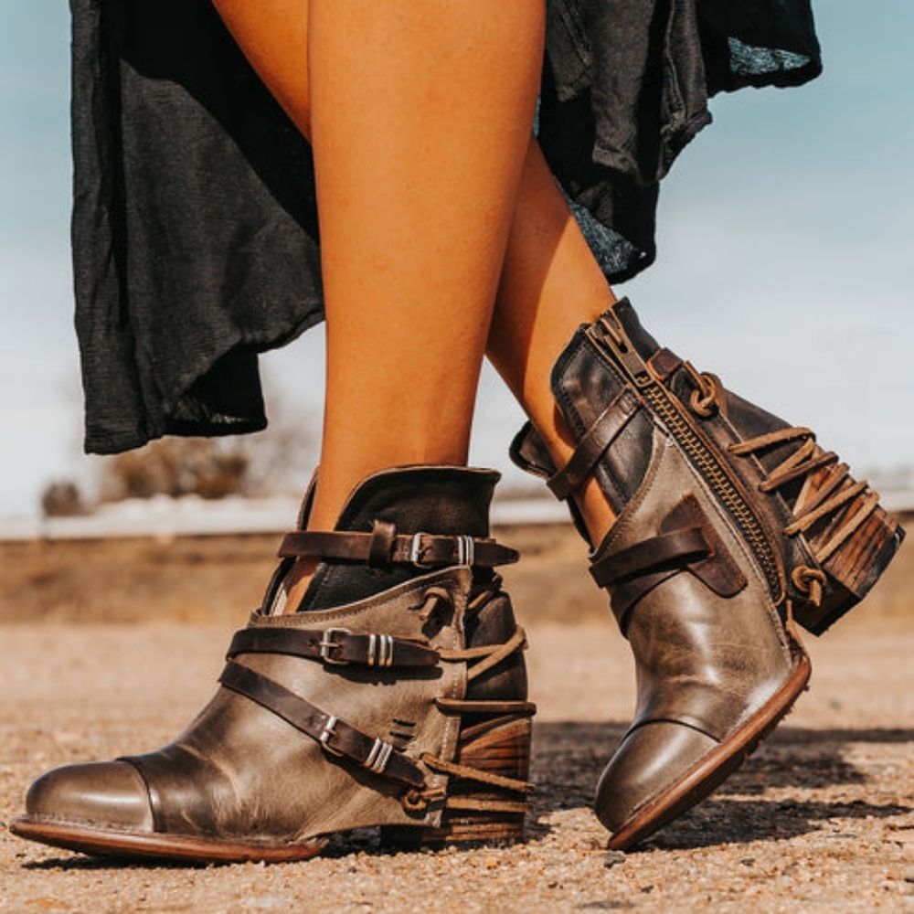 Freebird Crue ankle booties - grey multi color